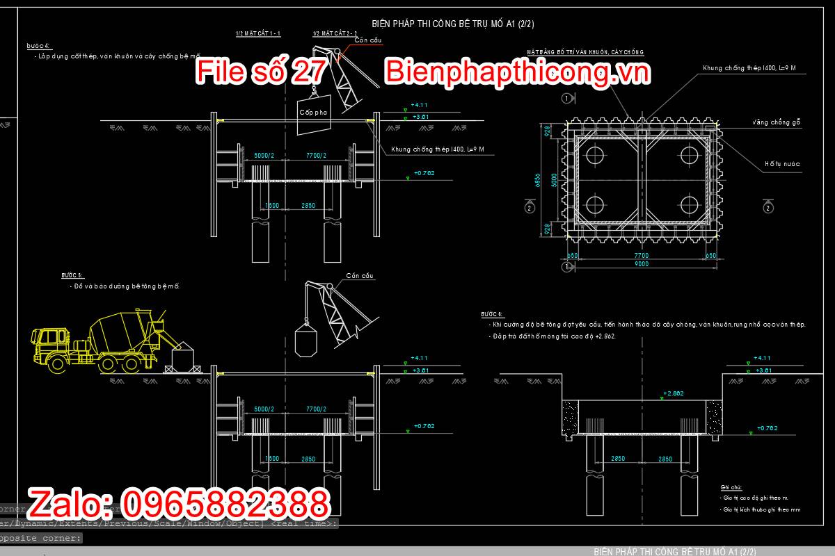 Biện pháp thi công bệ trụ mố cầu