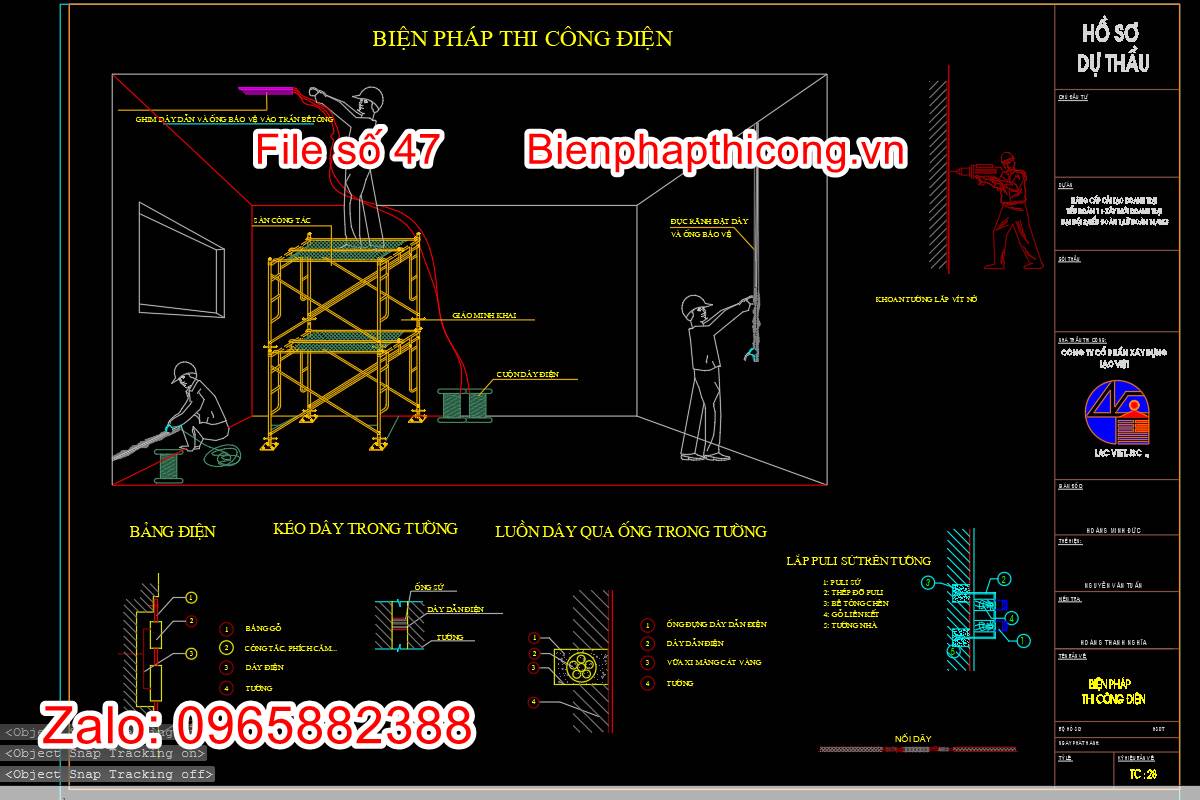 Bản vẽ biện pháp thi công điện trong nhà