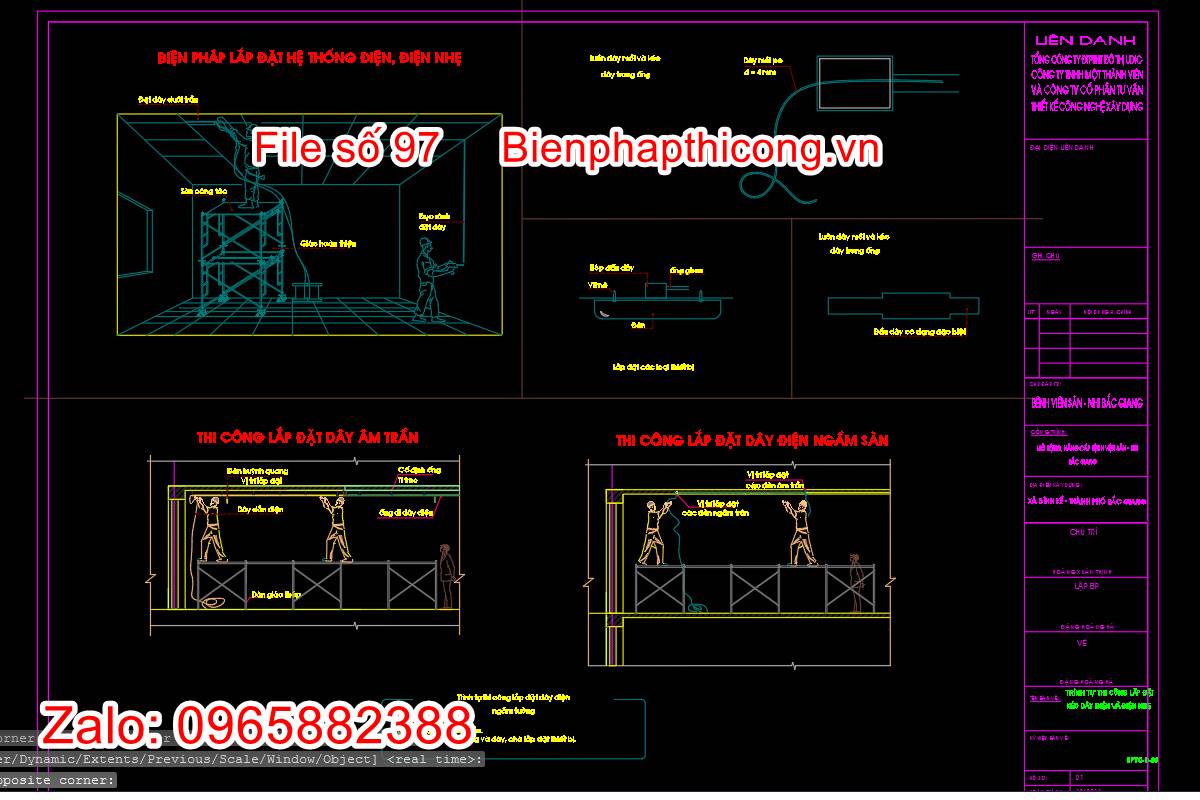 Biện pháp lắp đặt hệ thống điện, điện nhẹ.