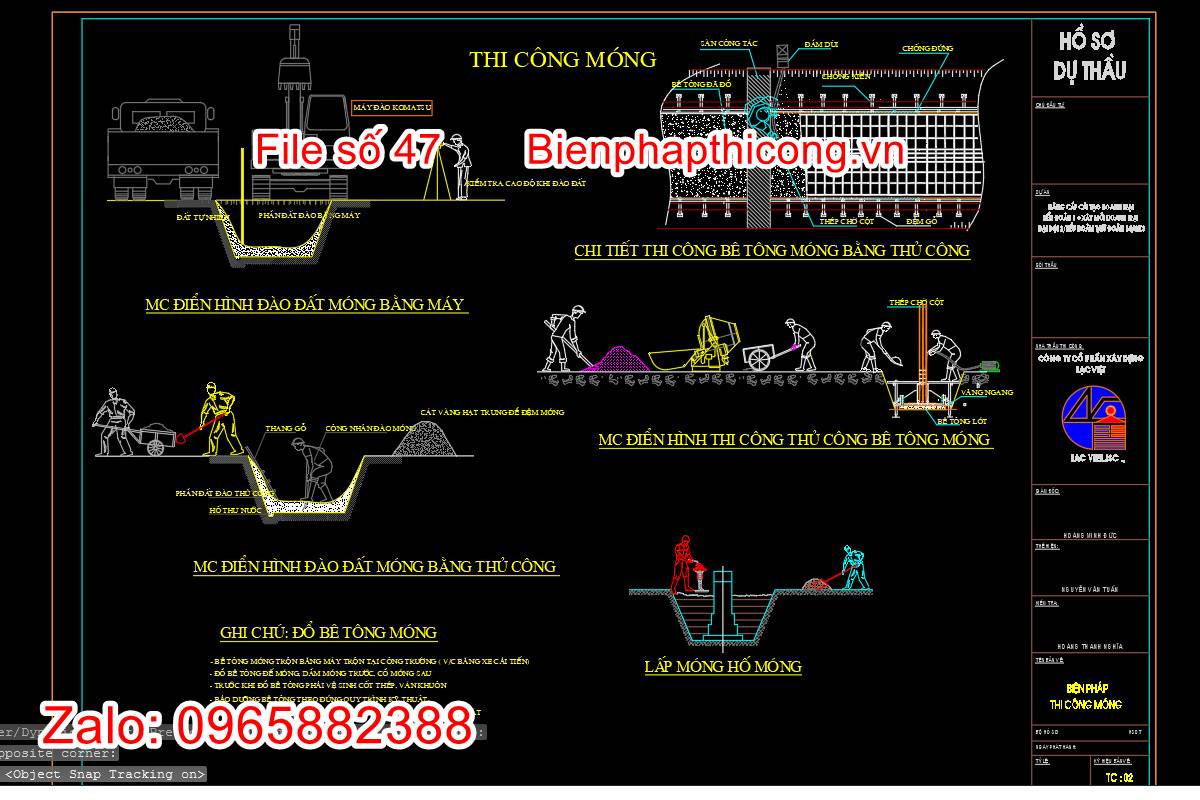 Bản vẽ biện pháp thi công móng