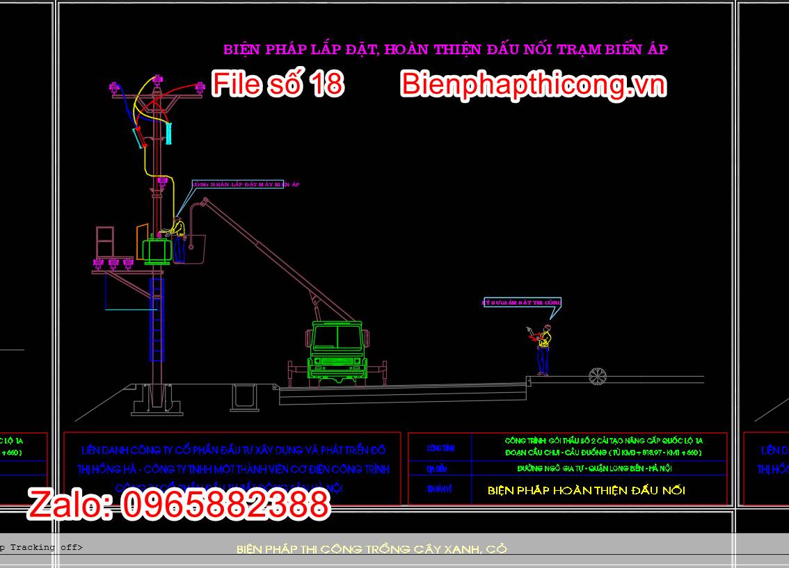 Bản vẽ biện pháp lắp đặt hoàn thiện đấu nối trạm biến áp.