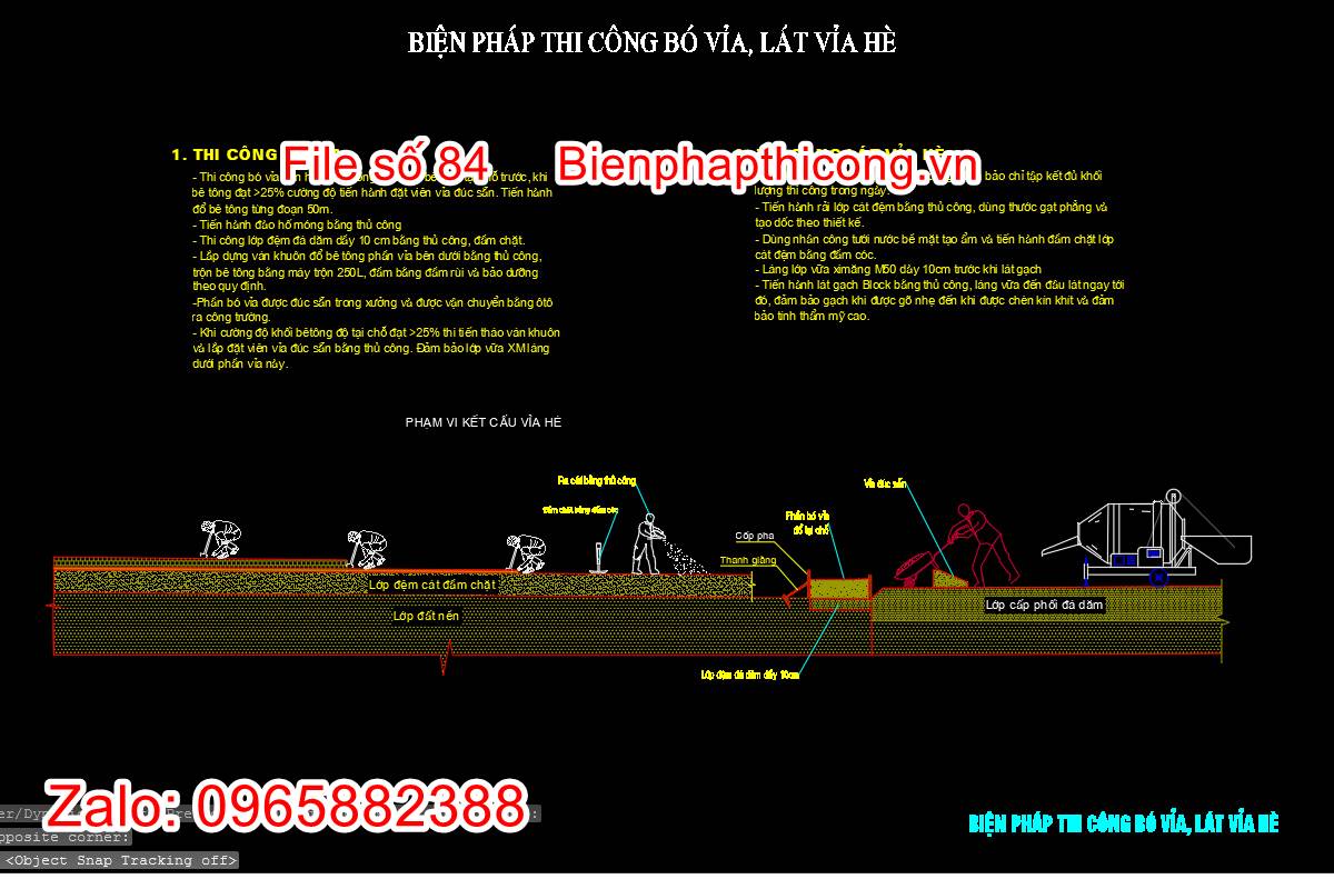 Biện pháp thi công bó vỉa, lát vỉa hè