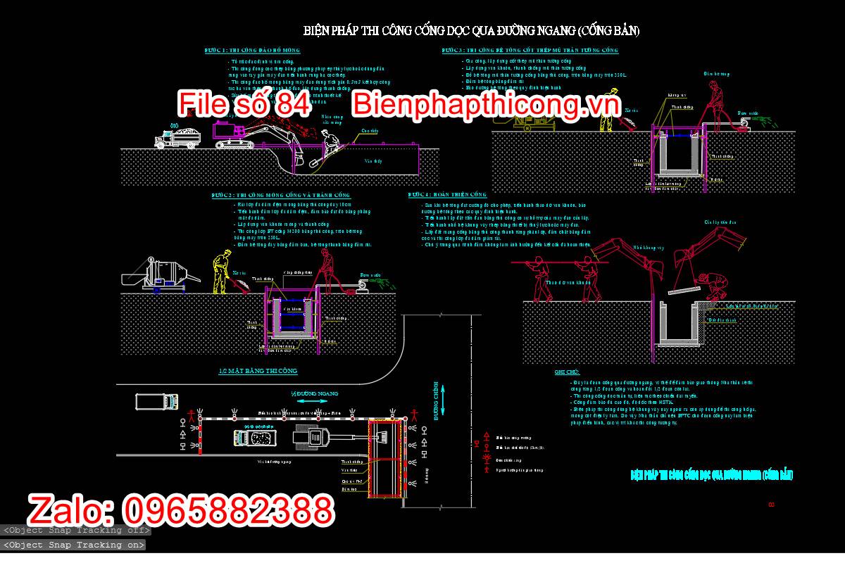 Biện pháp thi công cống dọc qua đường ngang - cống bản