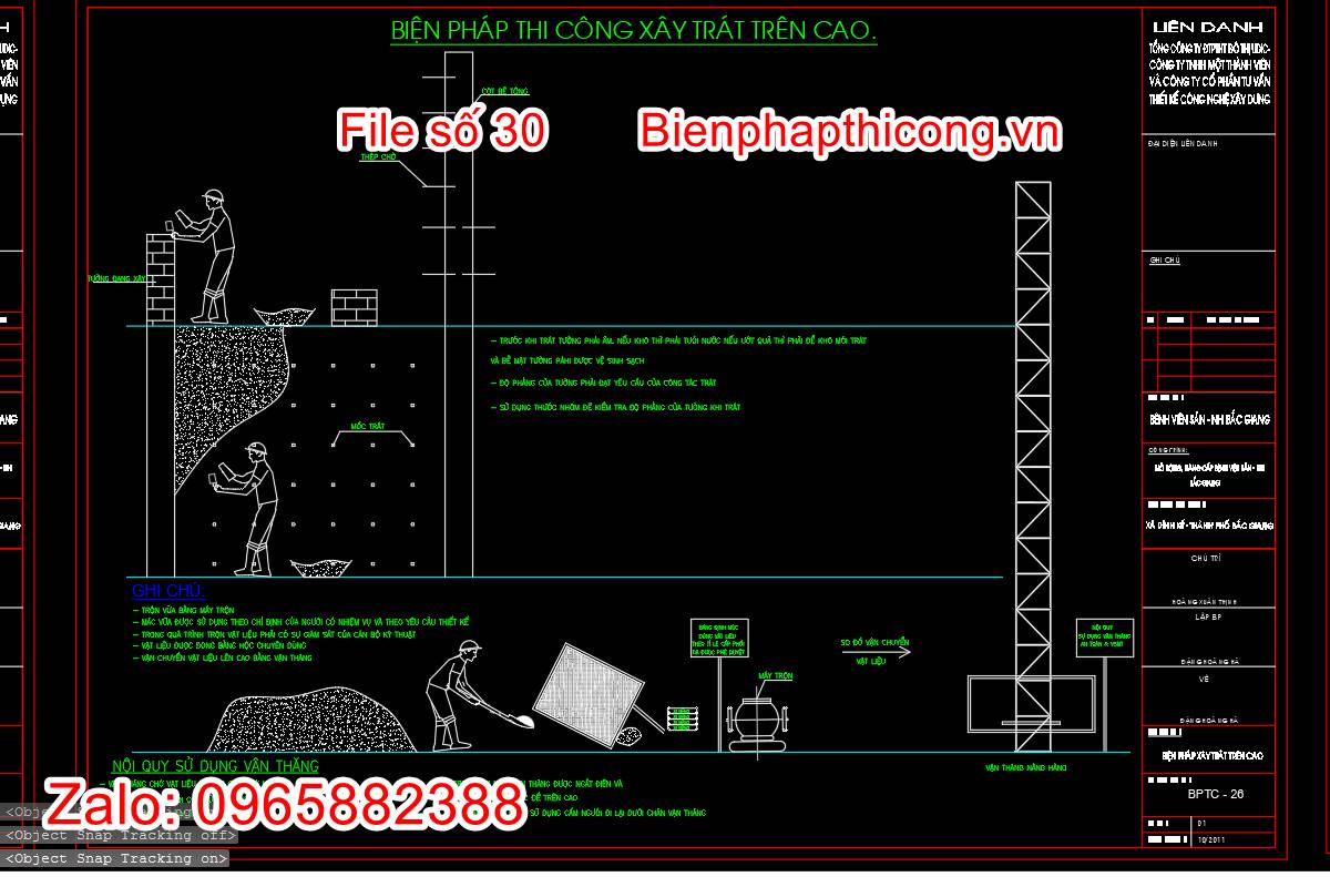 Biện pháp thi công xây trát trên cao