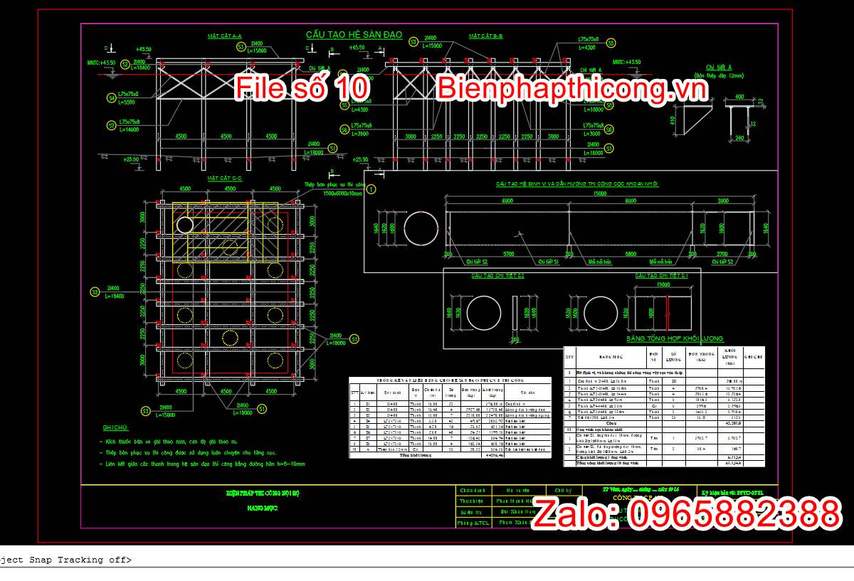 Tải bản vẽ biện pháp thi công trụ