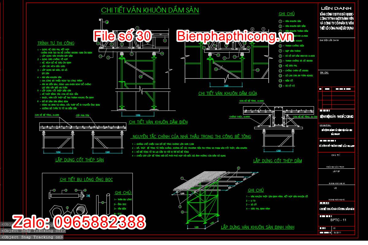 Chi tiết ván khuôn dầm sàn