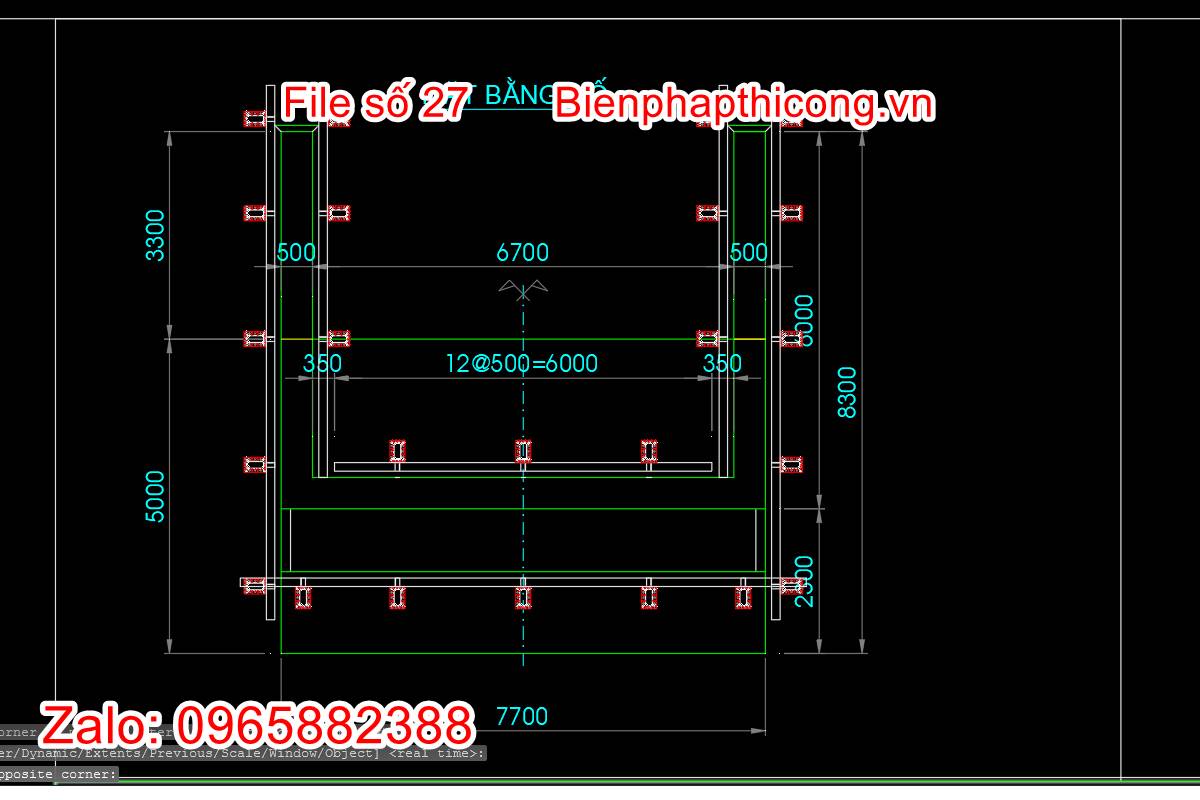 Mặt bằng mố trụ