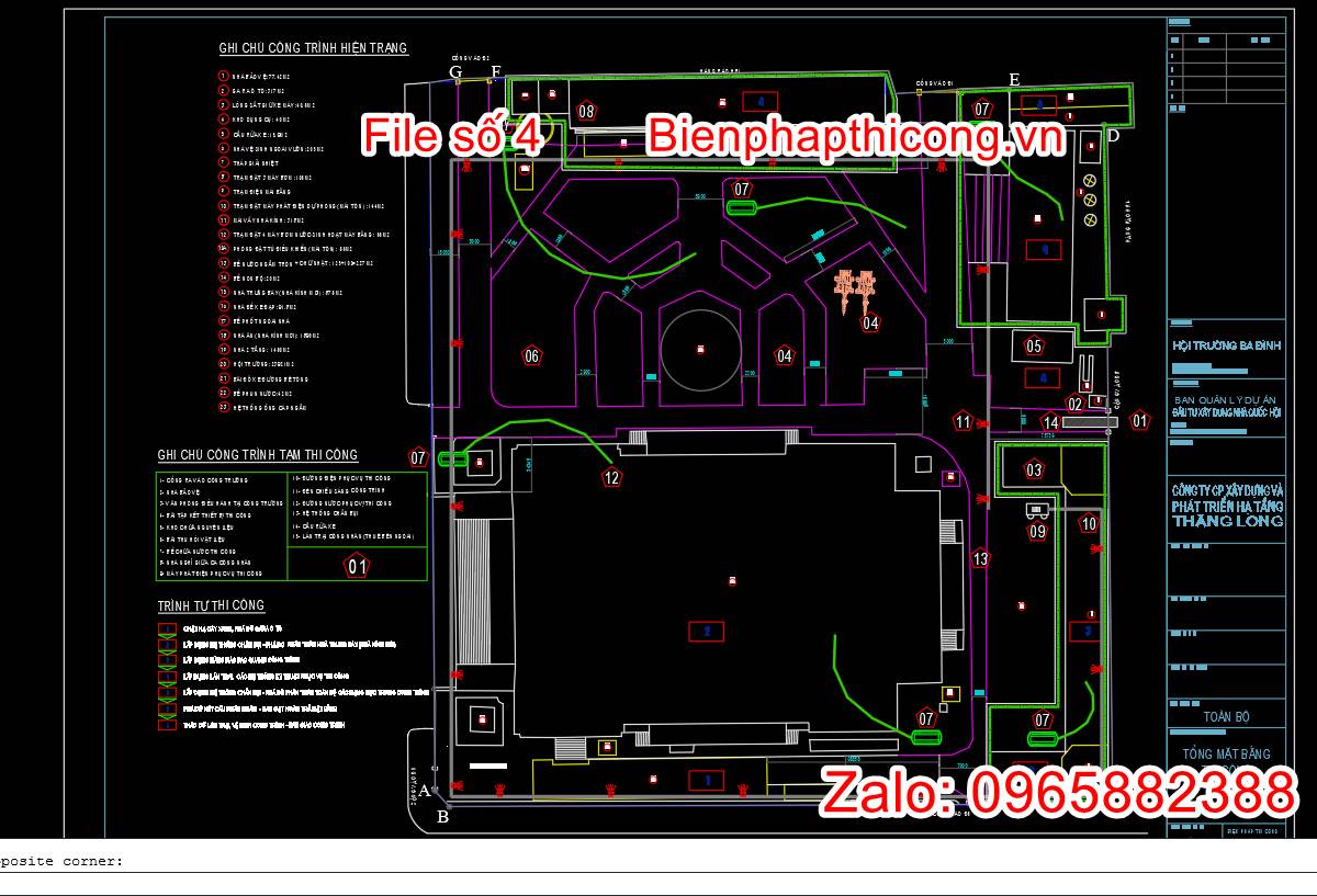 Bản vẽ tổng mặt bằng thi công công trình cải tạo