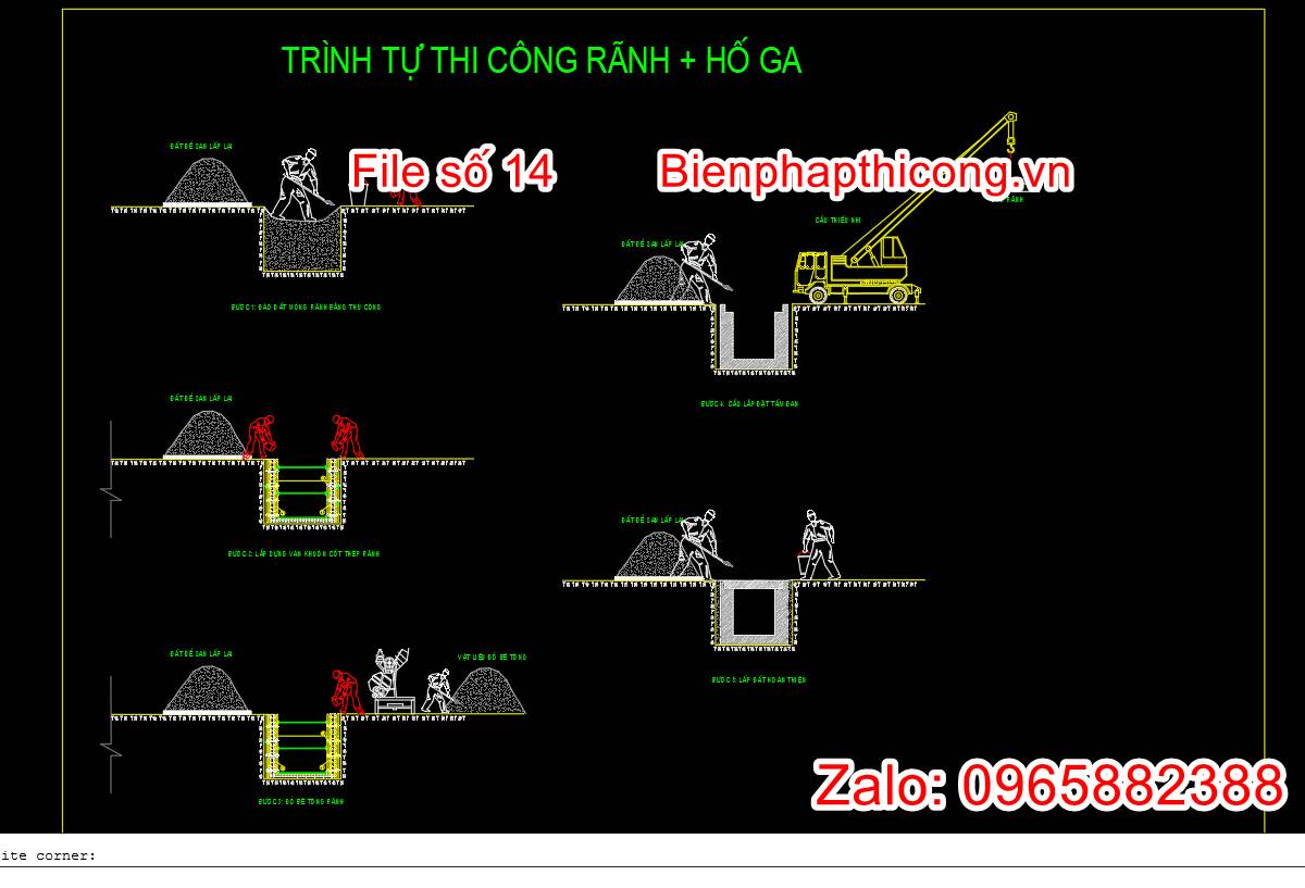 Trình tự thi công rãnh và hố ga