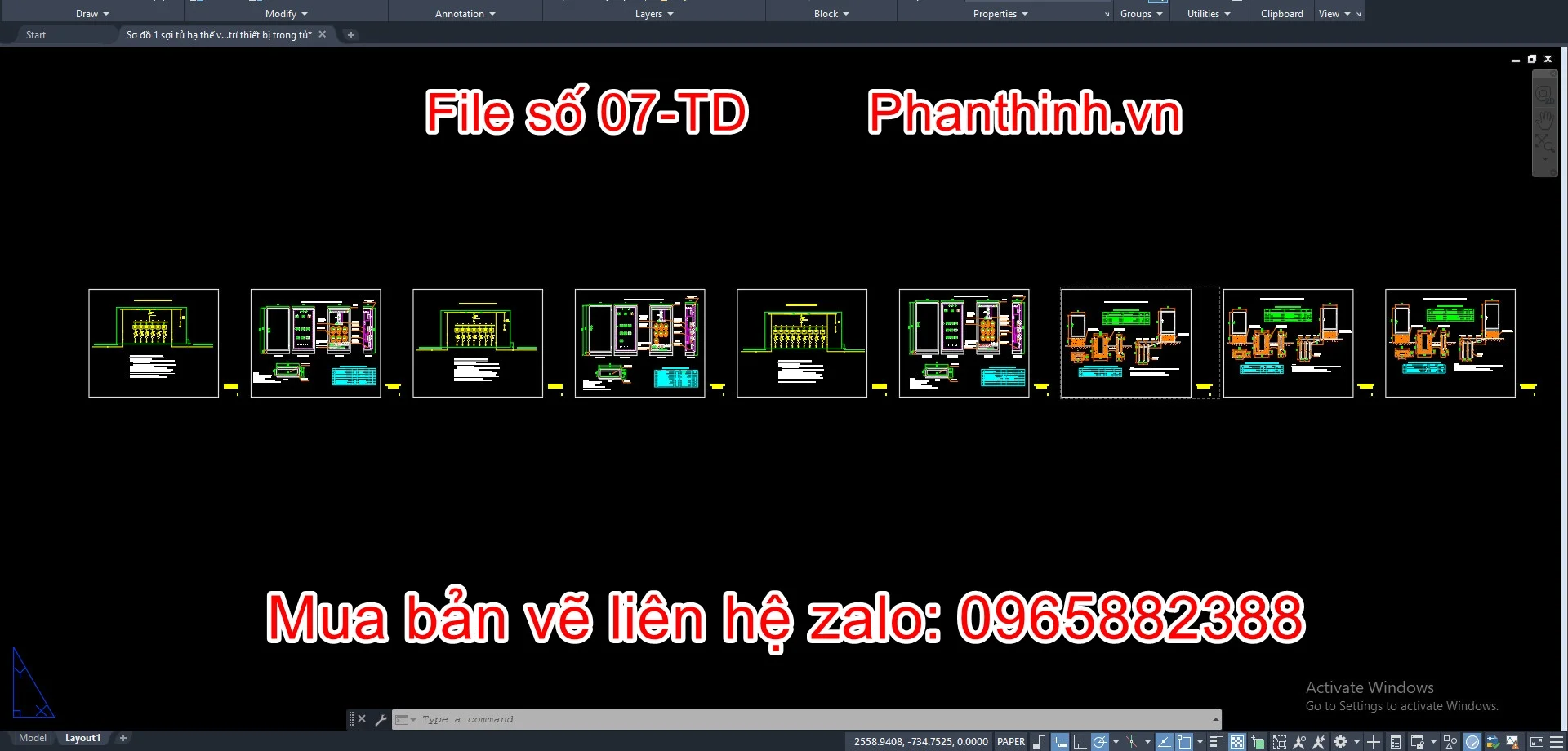 Thư viện tủ điện autocad.