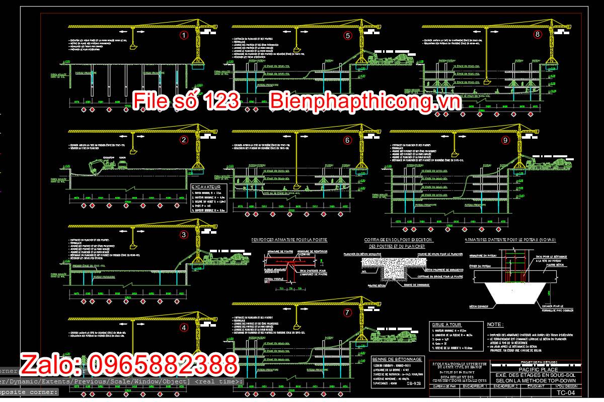 Bản vẽ biện pháp thi công top down