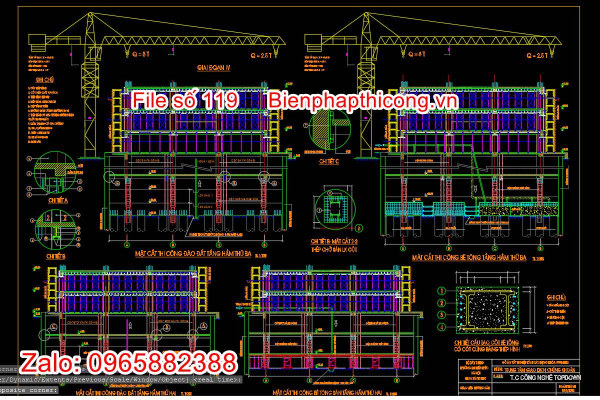 Bản vẽ biện pháp thi công top down