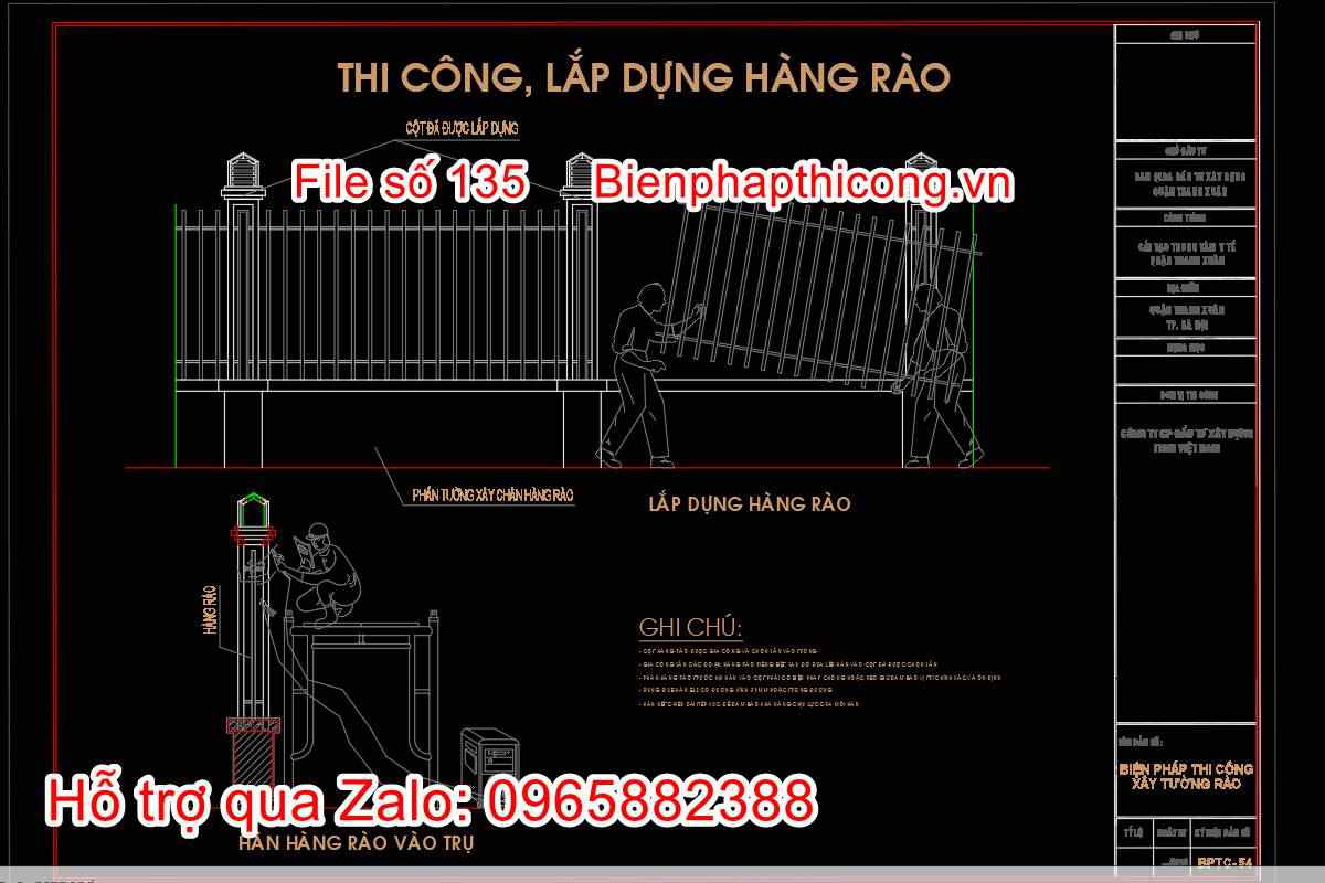 Thi công lắp dựng hàng rào