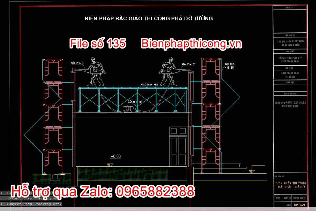 Biện pháp bắc giáo thi công phá dỡ tường.