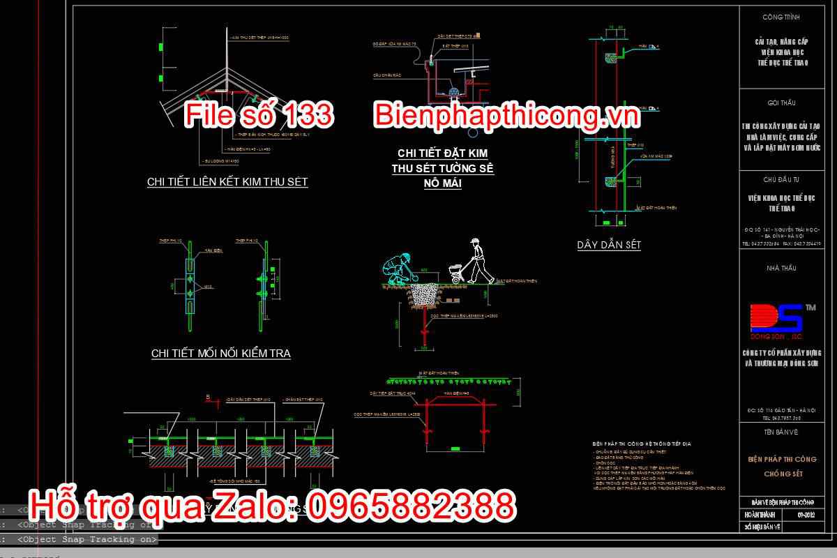 Bản vẽ biện pháp thi công chống sét