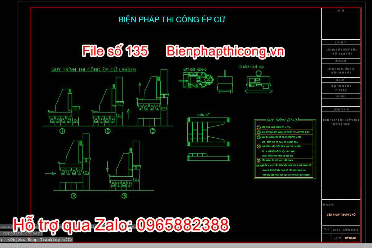 Biện pháp thi công ép cừ larsen