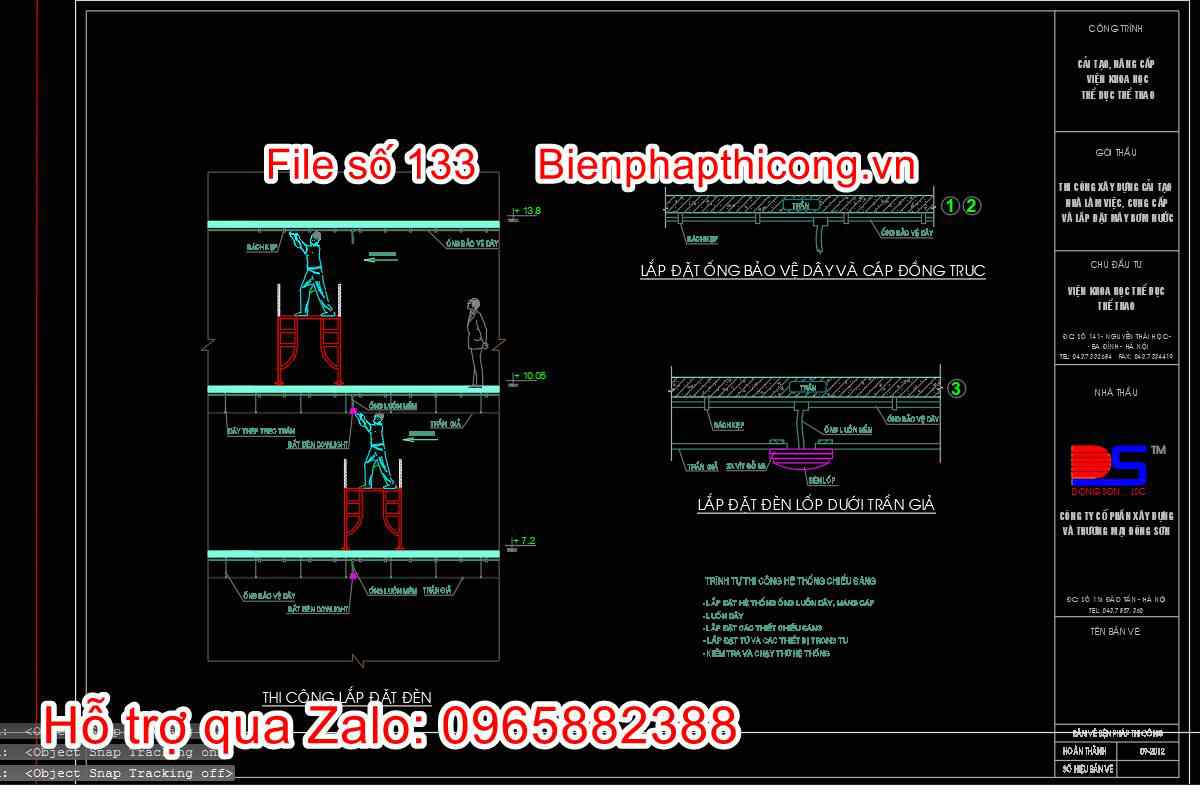 Biện pháp lắp đặt đèn điện.