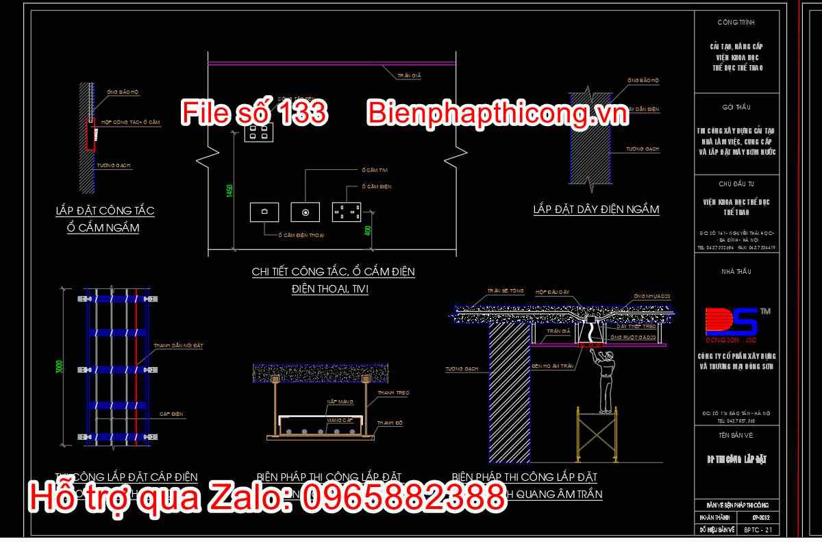 Biện pháp thi công công tắc ổ cắm điện