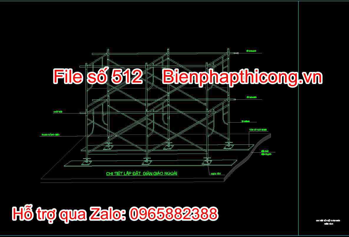 Bản vẽ chi tiết lắp đặt giàn giáo ngoài