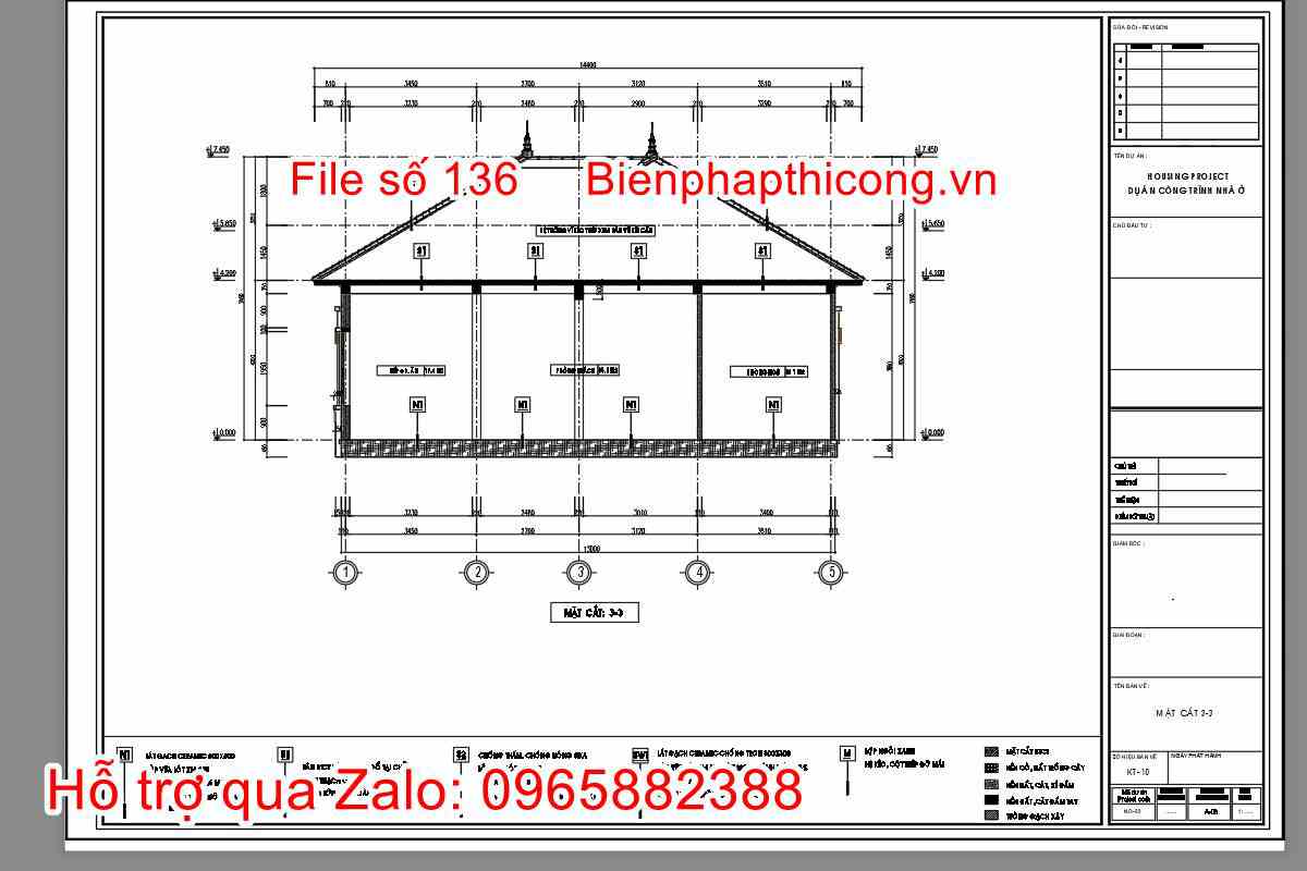 Mặt cắt công trình