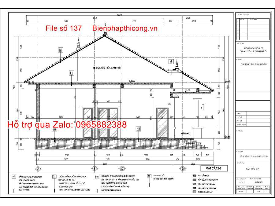 Thiết kế mặt cắt công trình