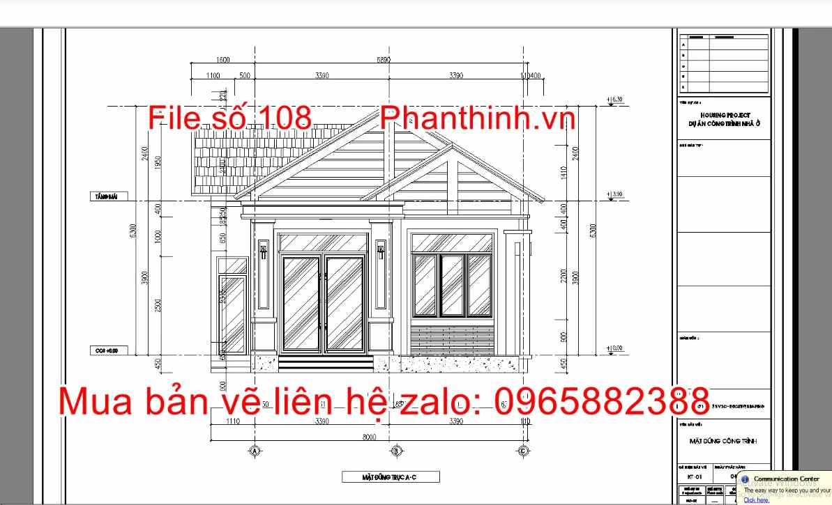 Mặt đứng nhà cấp 4 gồm 2 phòng ngủ