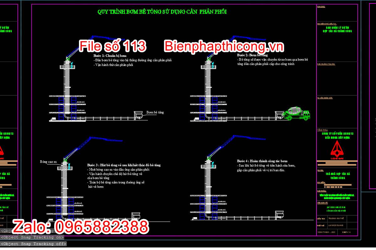 Quy trình bơm bê tông sử dụng cần phân phối