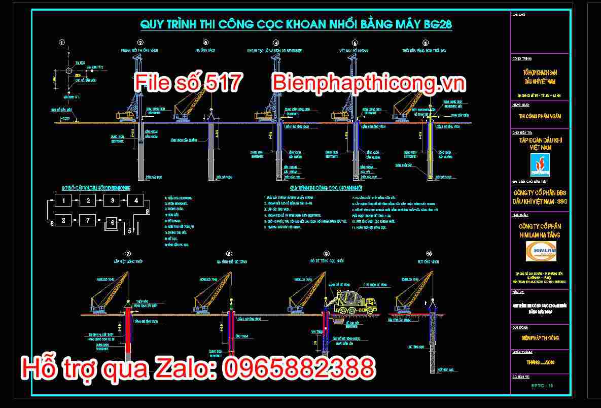 Quy trình thi công cọc khoan nhồi bằng máy BG28