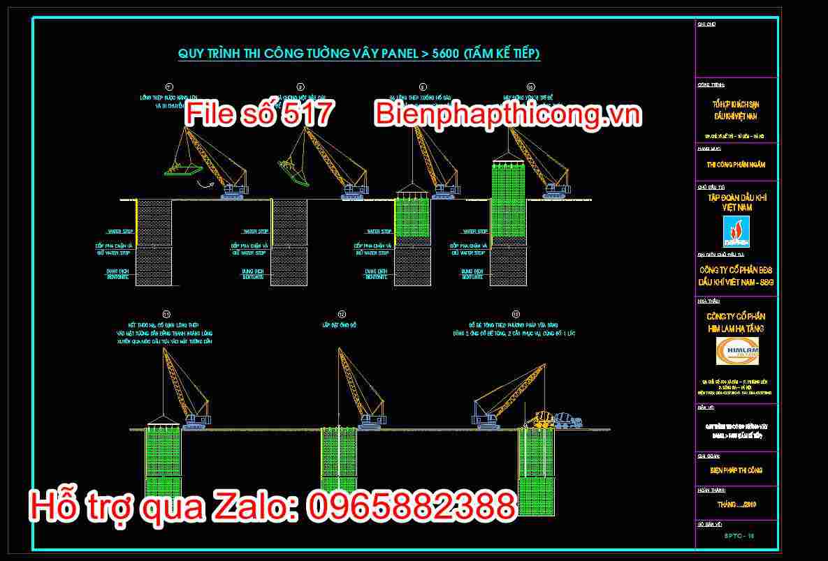 Quy trình thi công tường vây Panel > 5600 (tấm kế tiếp) 2