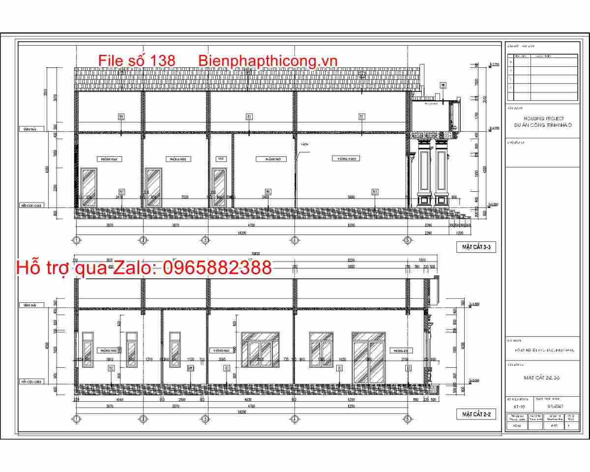 Thiết kế mặt cắt nhà cấp 4