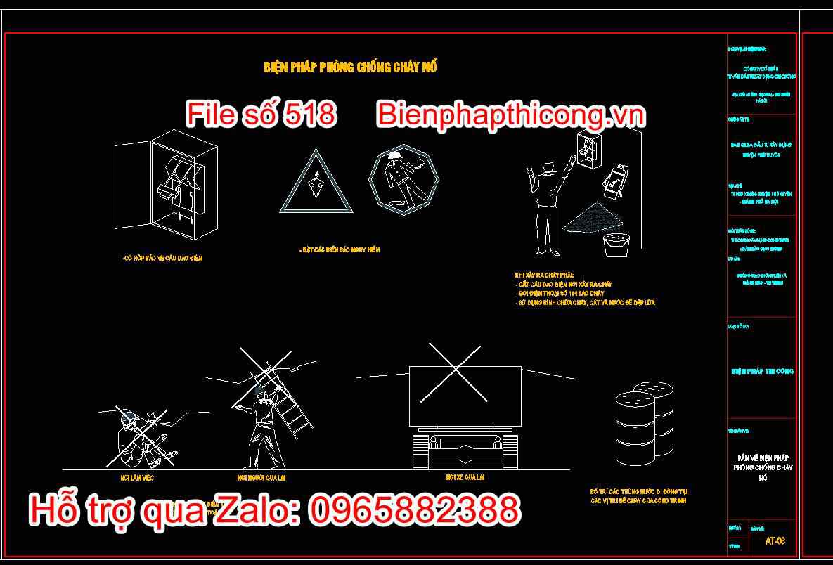 Bản vẽ biện pháp phòng chống cháy nổ