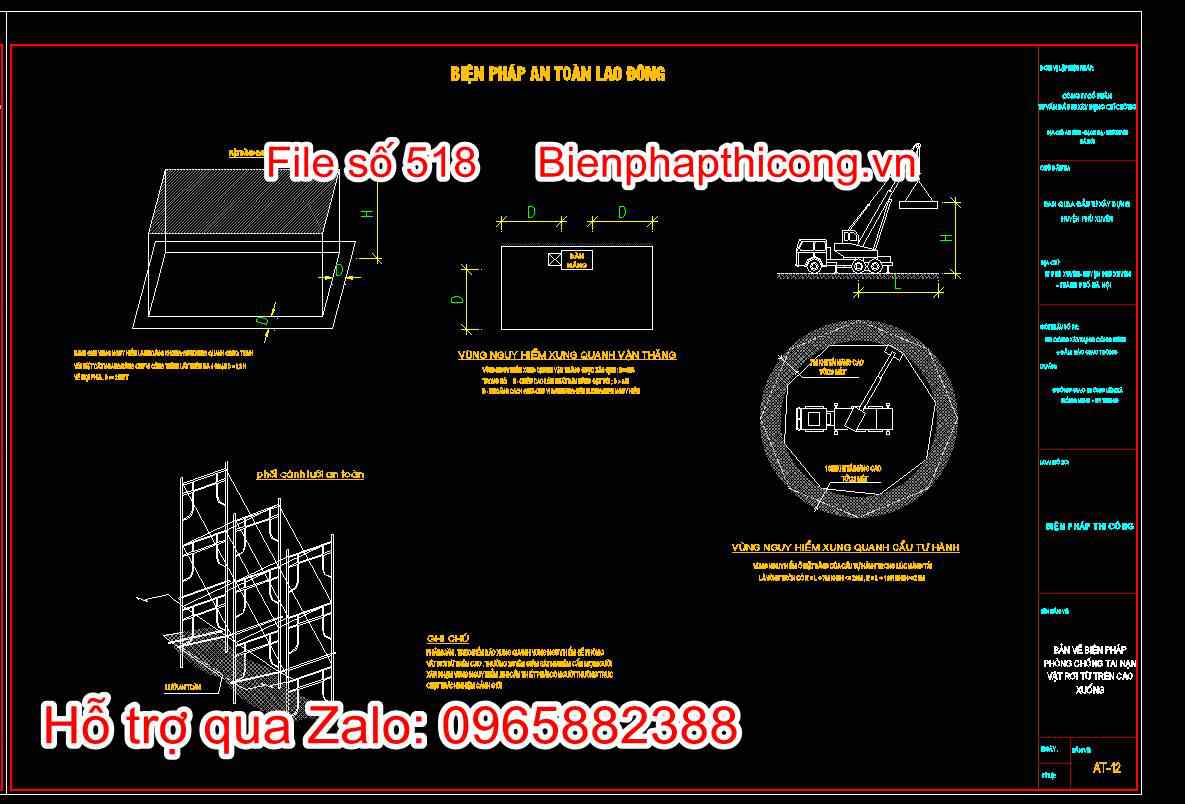 Bản vẽ biện pháp phòng chống tai nạn vật rơi tu tren cao xuống