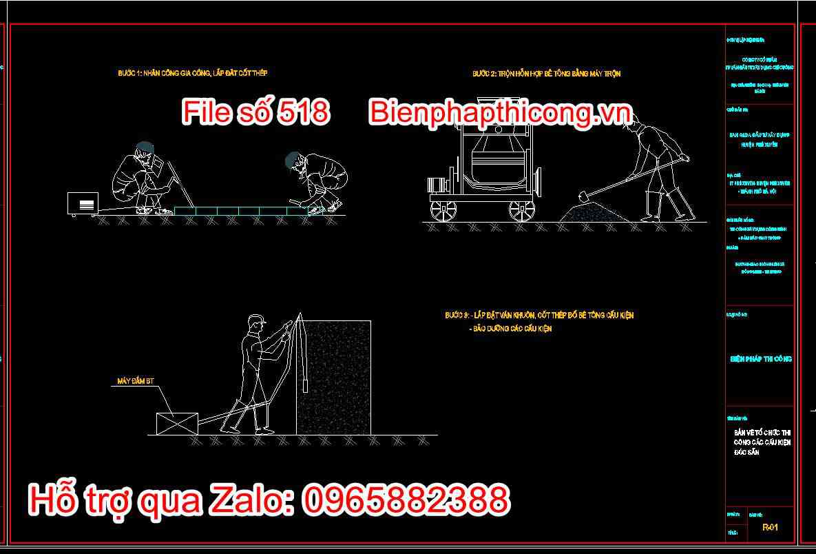 Bản vẽ tổ chức thi công các cấu kiện đúc sẵn