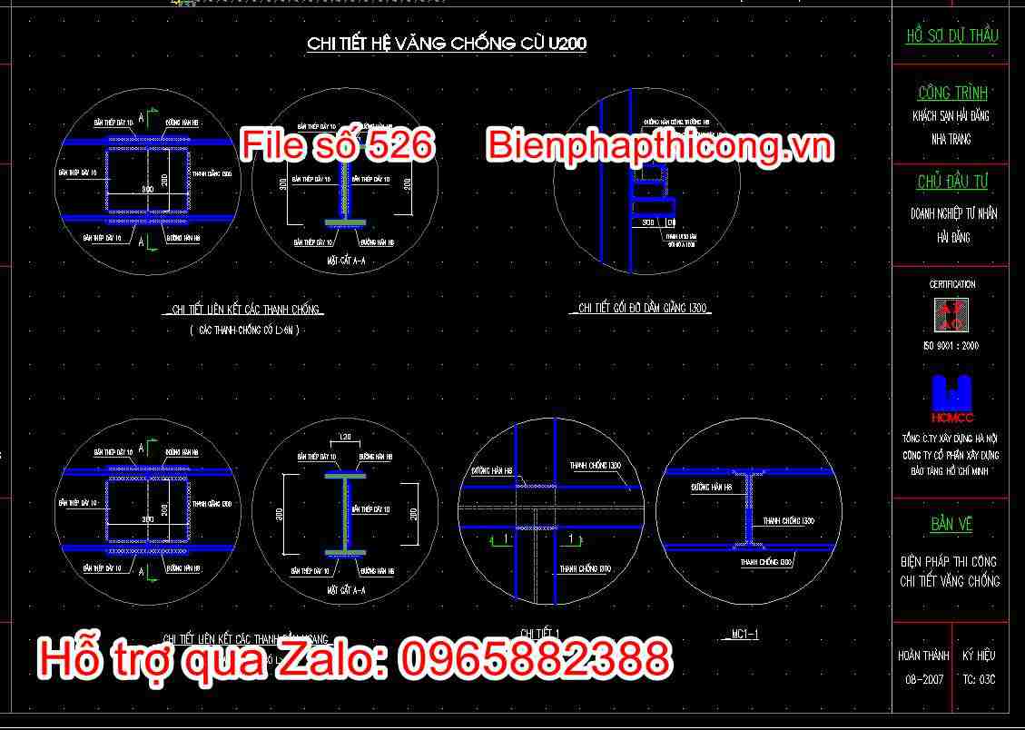 Biện pháp thi công chi tiết văng chống cừ