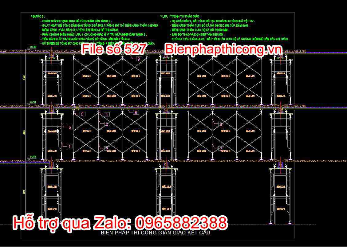 Biện pháp thi công giàn giáp kết cấu 3