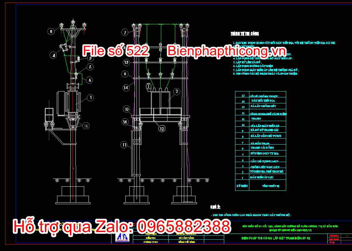 Biện pháp thi công lắp đặt trạm biến áp 02