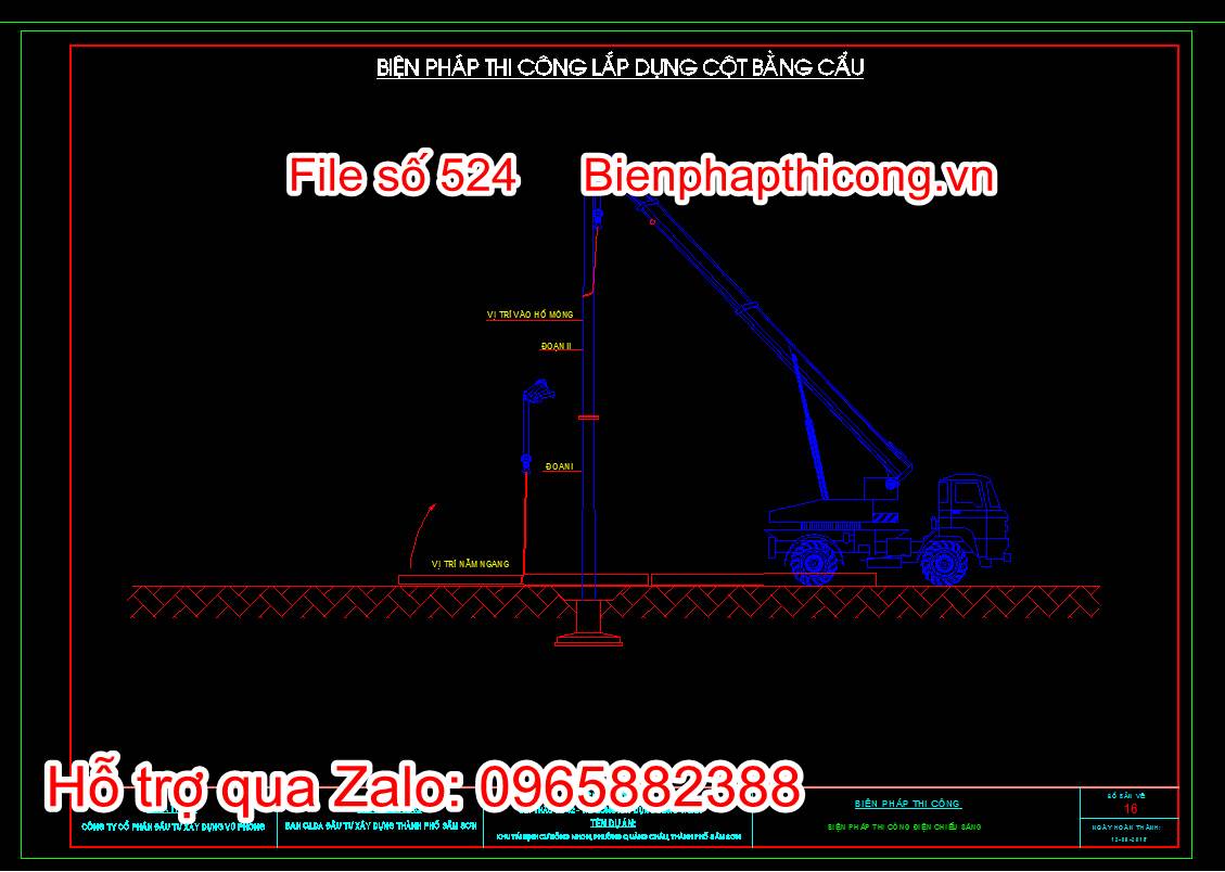 Biện pháp thi công lắp dựng cột bằng cẩu