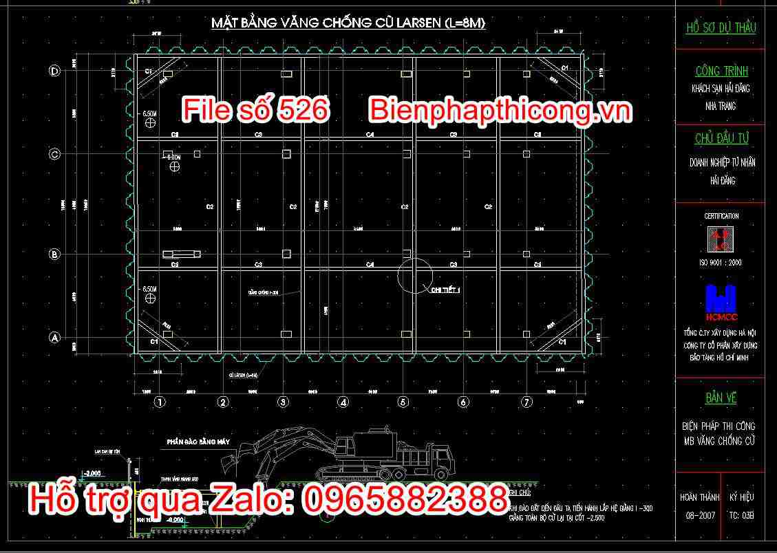 Biện pháp thi công mặt bằng văn chống cừ Larsen