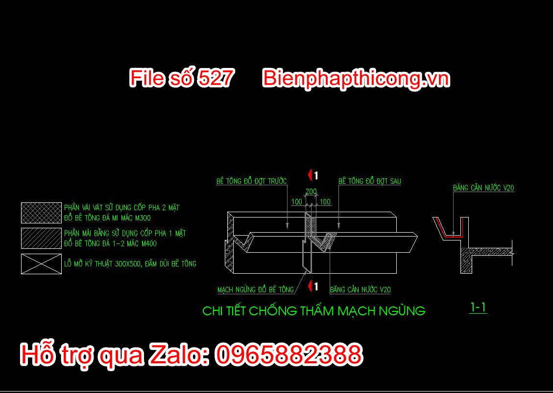 Chi tiết chống thấm mạch ngừng