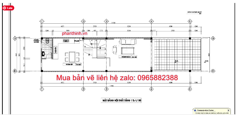 Mẫu bản vẽ nhà ống 3 tầng hiện đại mặt tiền 4m x 17,5m cad 3 Mặt bằng tầng 1 nhà ống 3 tầng 4m x 17,5m