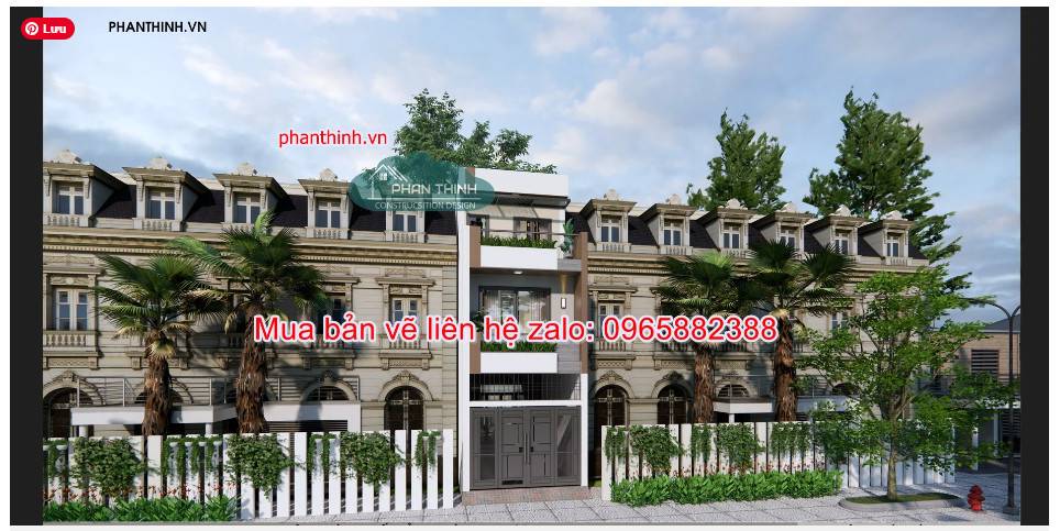 Mẫu bản vẽ nhà ống 3 tầng hiện đại mặt tiền 4m x 17,5m cad 2 Mẫu nhà ống 3 tầng mặt tiền 4m x 17,5m
