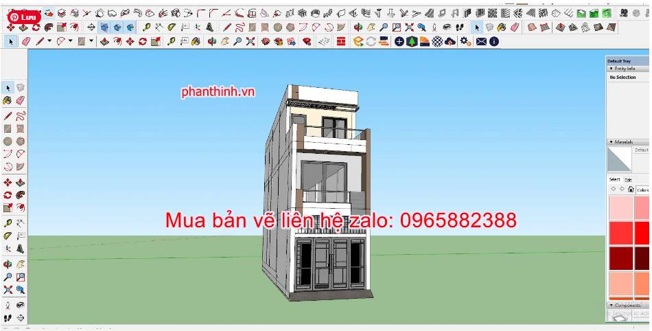 Mẫu bản vẽ nhà ống 3 tầng hiện đại mặt tiền 4m x 17,5m cad 8 Nhà ống 3 tầng rộng 4m x 17,5m