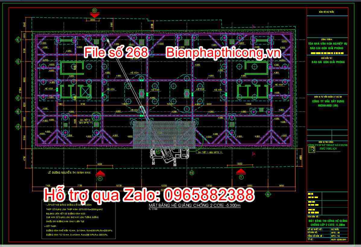 Bản vẽ mặt bằng hệ giằng chống.