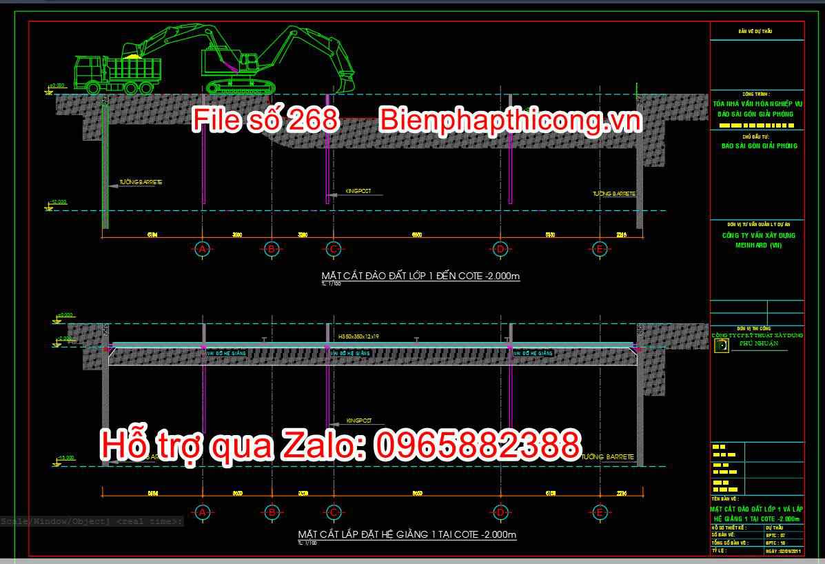 Biện pháp thi công mặt cắt đào đất