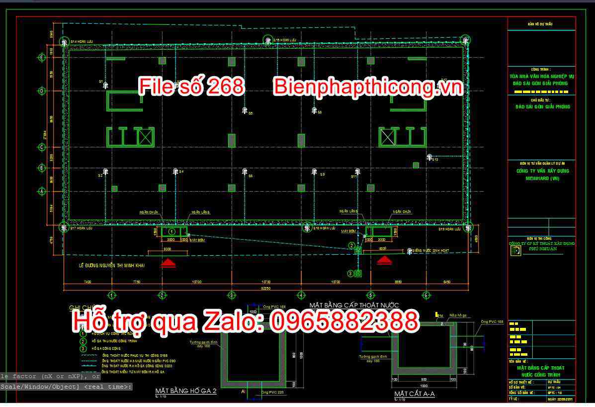 Mặt bằng cấp thoát nước top down