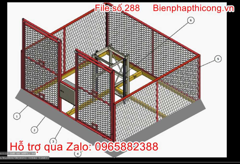 Bản vẽ biện pháp thi công vận thăng lồng nhà cao tầng.