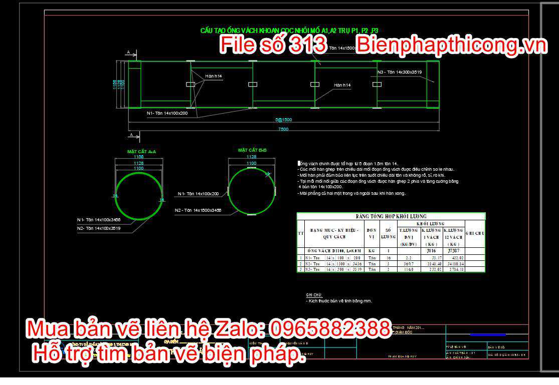 Cấu tạo ống vách khoan cọc nhồi
