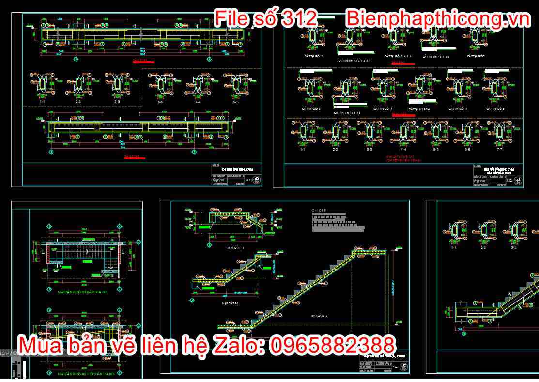 Bản vẽ thiết kế kết cấu cầu thang.