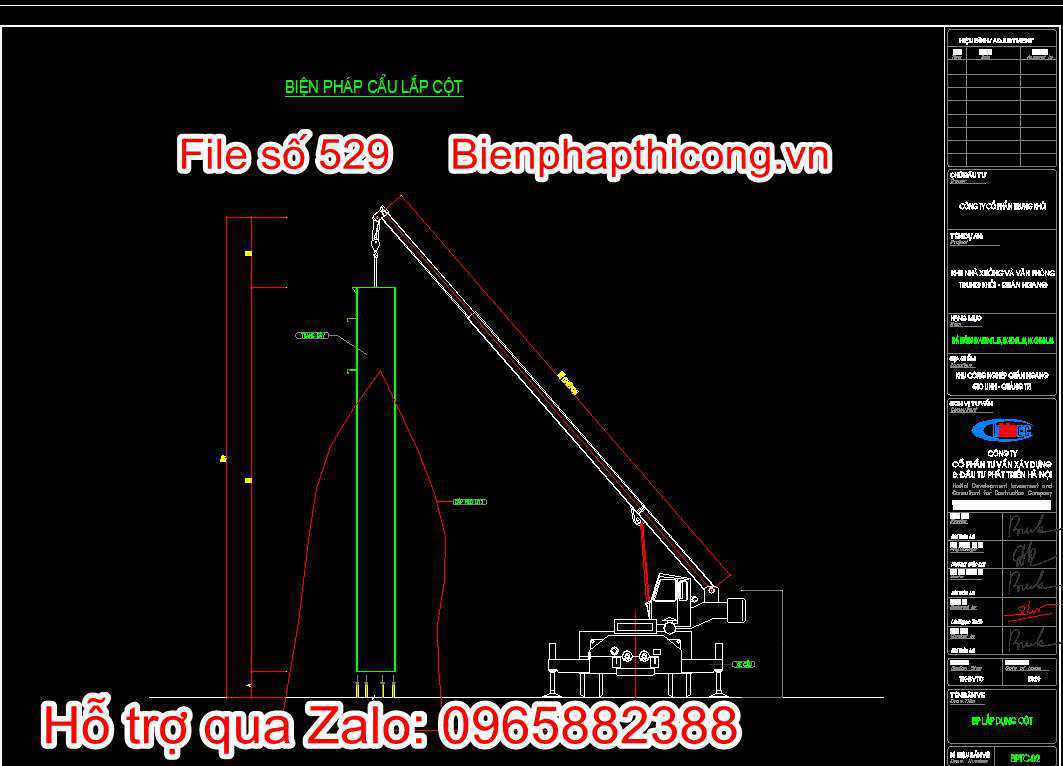 Biện pháp cẩu lắp cột
