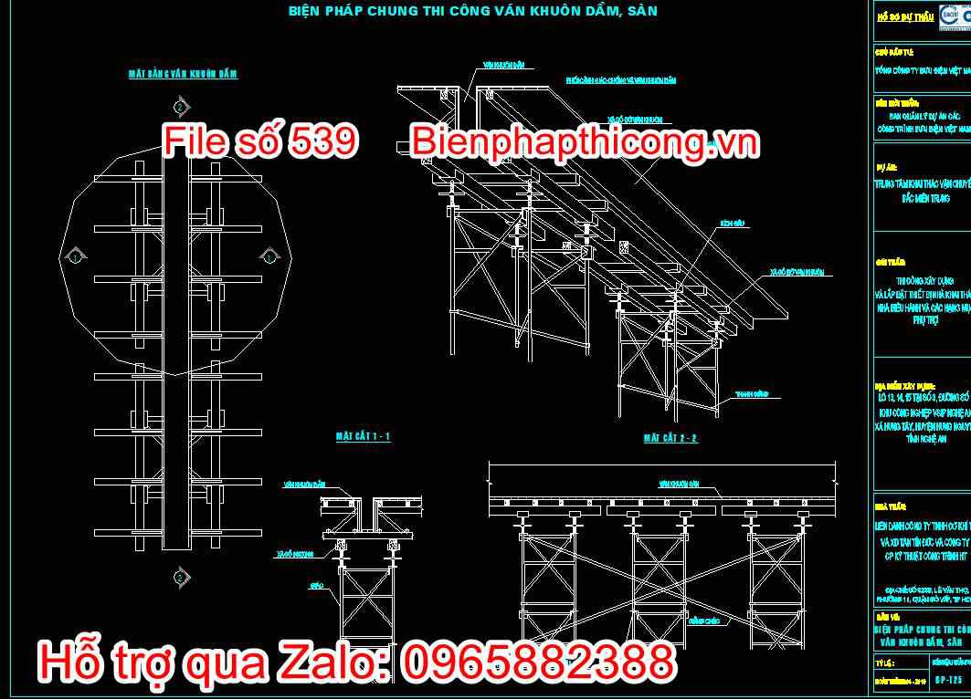 Biện pháp chung thi công ván khuôn dầm, sàn